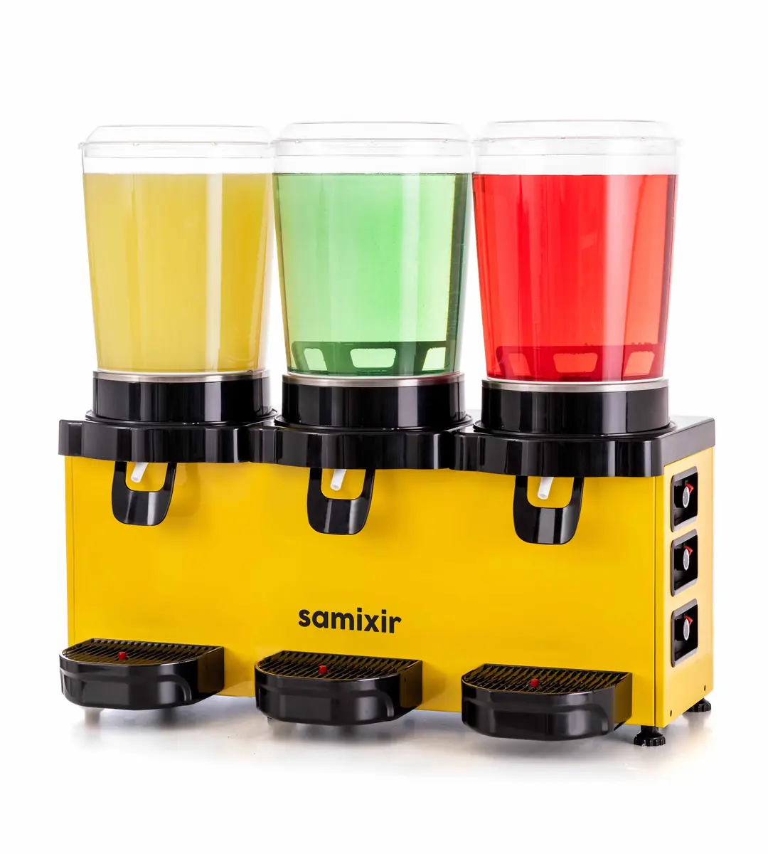 Samixir Panaromik Triple Soğuk İçecek Dispenseri, 10 L+10 L+10 LT. Sarı