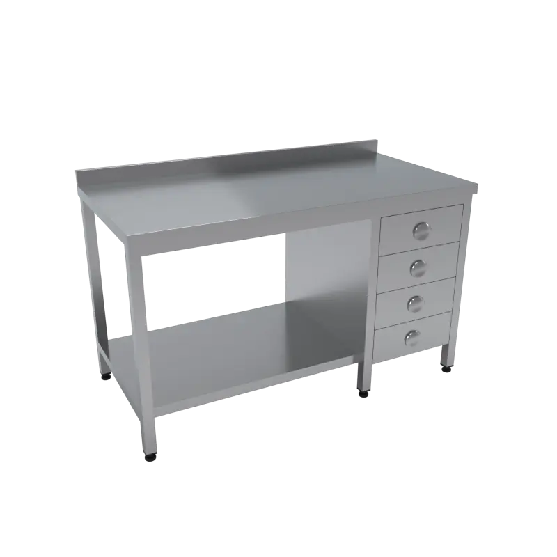 Çalışma Tezgahı Etrafı Açık Blok Çekmeceli Taban Raflı 120x70x85 CM