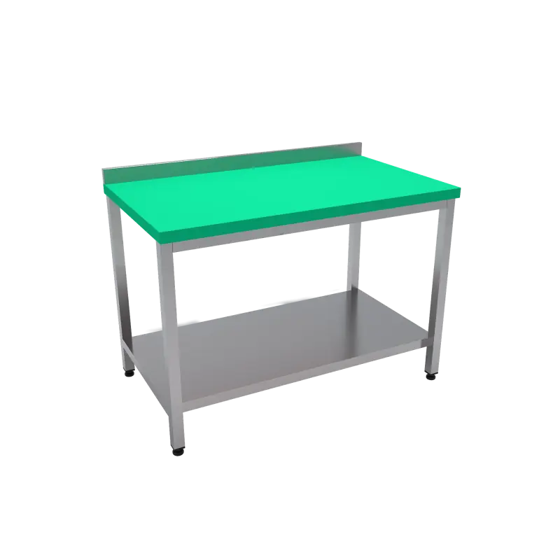 Çalışma Tezgahı Taban Raflı Polietilen Tablalı 180x70x85 CM Turkuaz