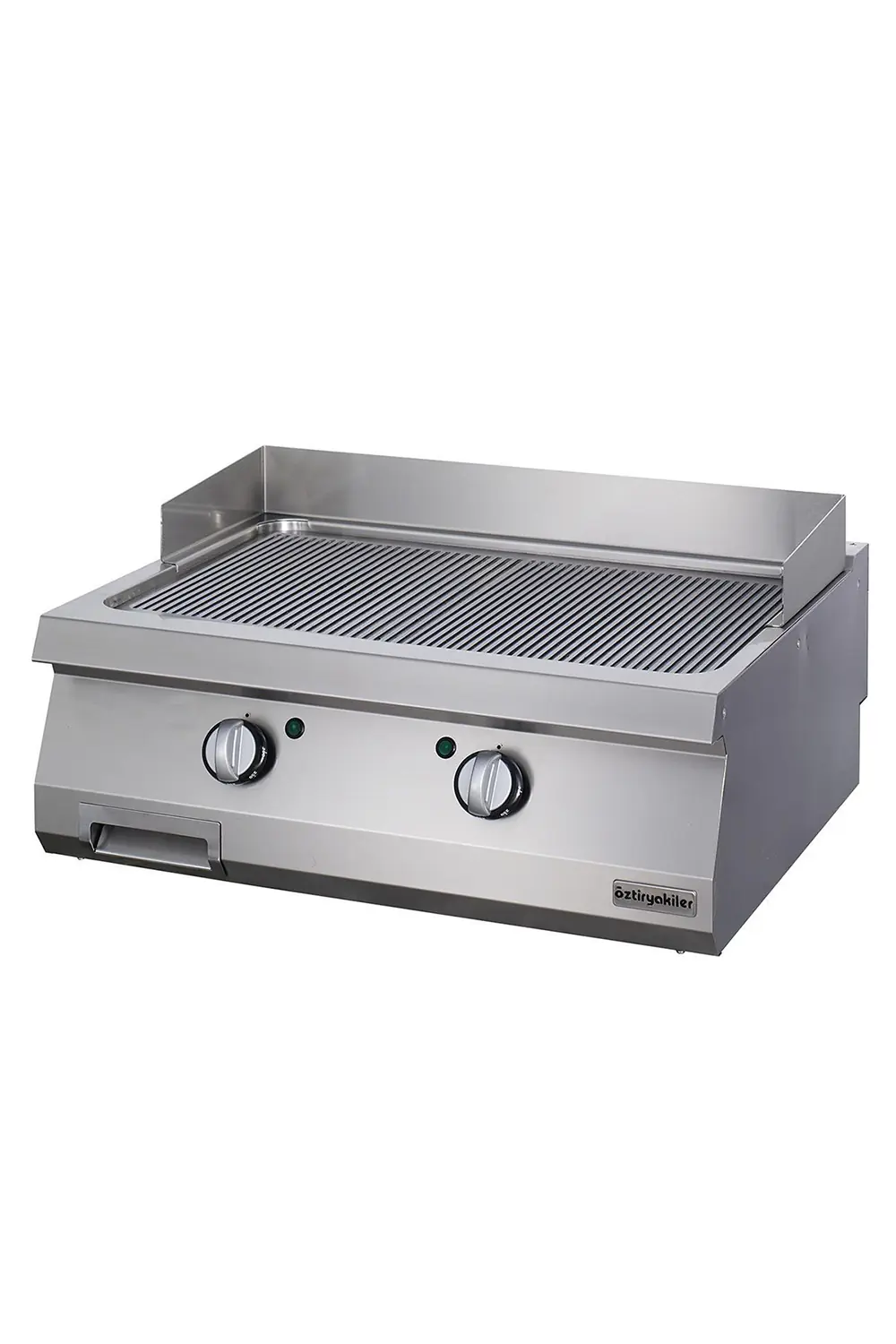 Grill Plate Set Üstü 700 Seri Elektrikli Oluklu 80x70x30-Sert Krom Kaplı