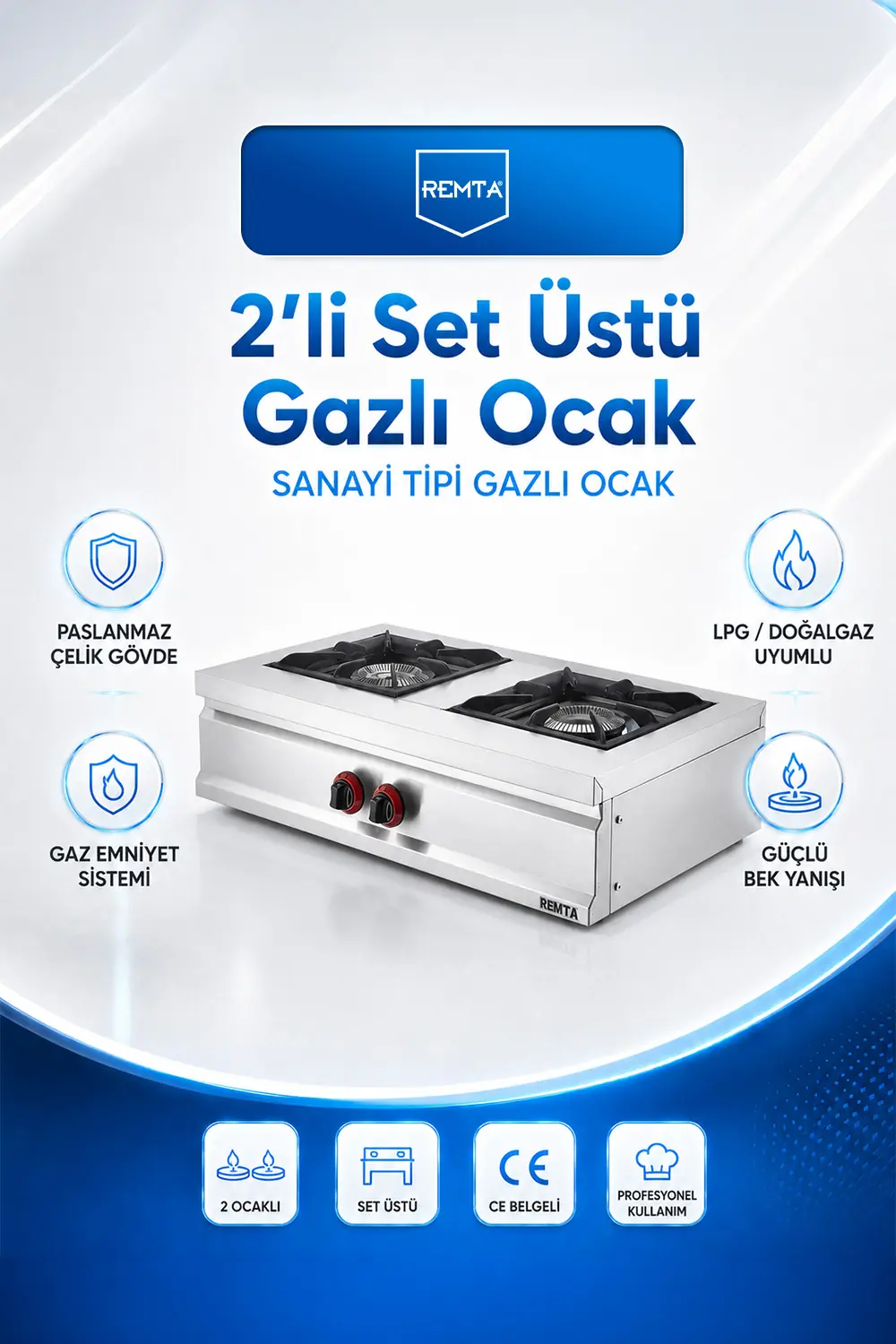 OCAKLAR - 2 li Set Üstü Gazlı CE