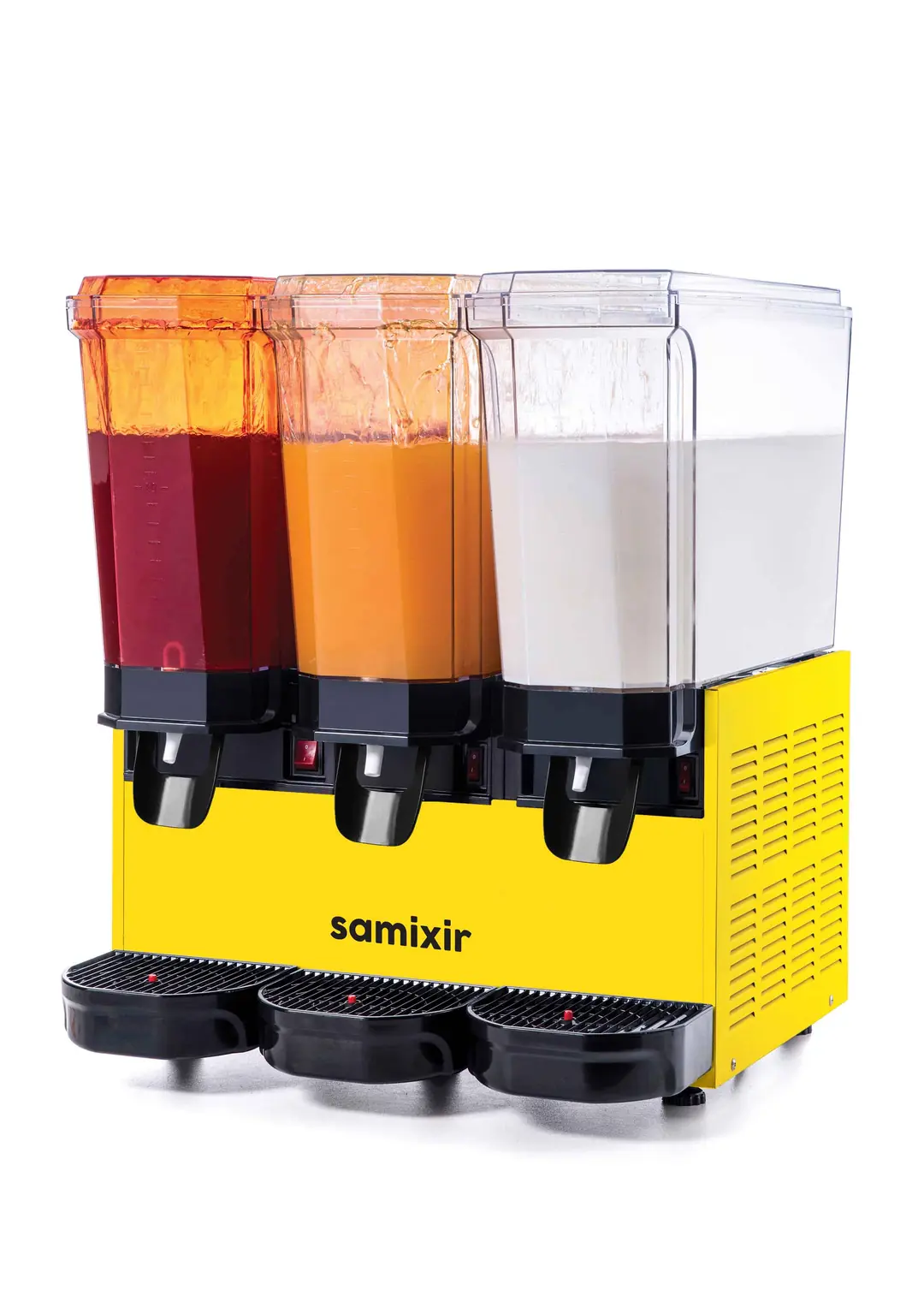 Samixir Triple Klasik Fıskiyeli ve Fıskiyeli Karıştırıcılı Soğuk İçecek Dispenseri (20+20+20 Lt) Sarı
