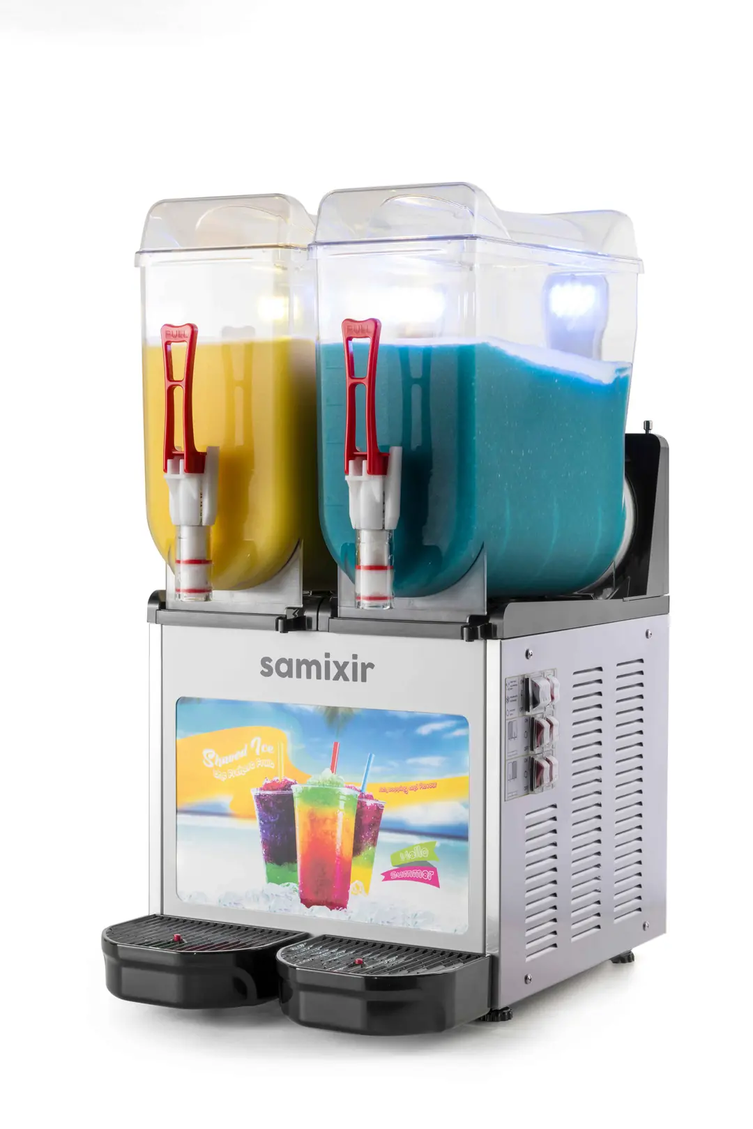 Samixir Allure Twin Ice Slush Granita Milkshake ve Soğuk Meyve Suyu Dispenseri (12+12 Lt) Inox